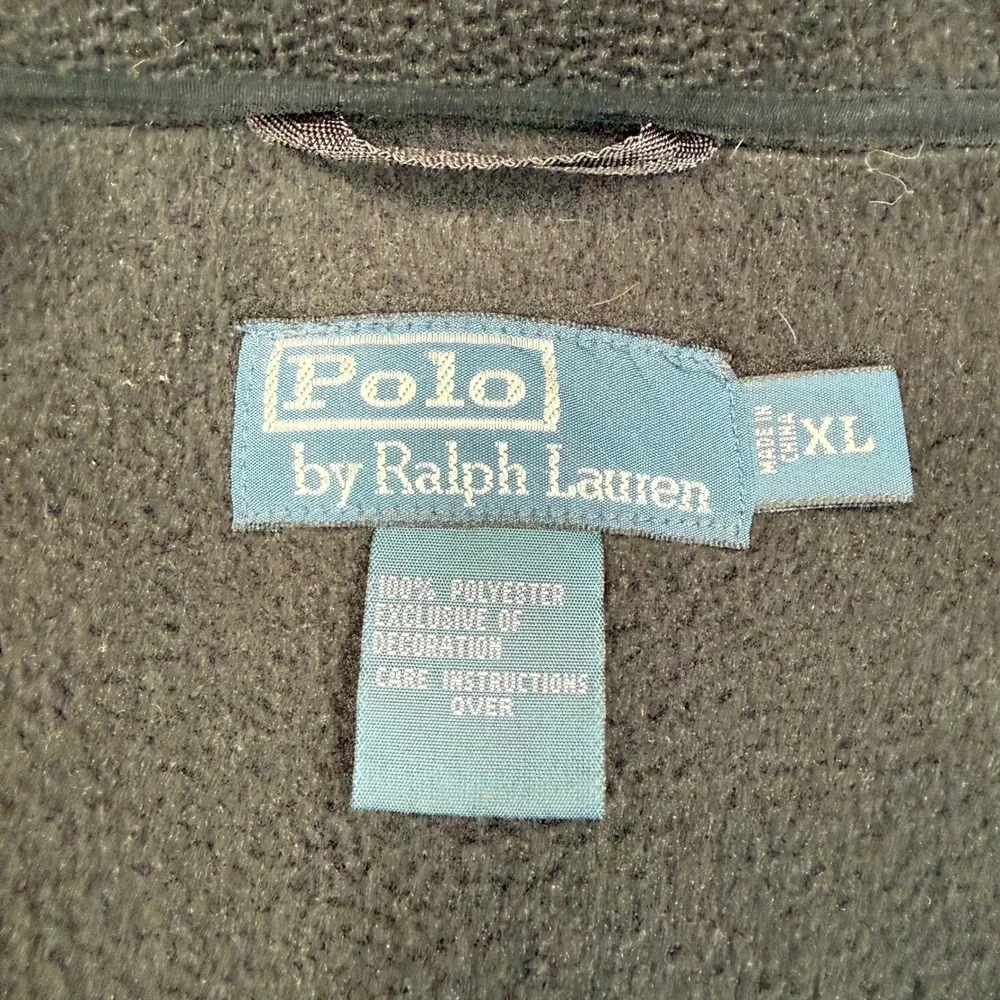 Polo Ralph Lauren‎ Polartec Fleece Jacket Mens XL Black Hybrid Full Zip Hooded